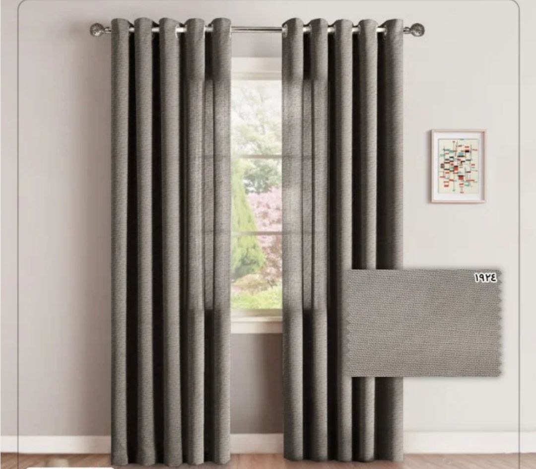 پرده پانچی کتان بافت دار