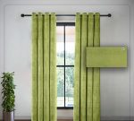 پرده پانچی مخمل سبز