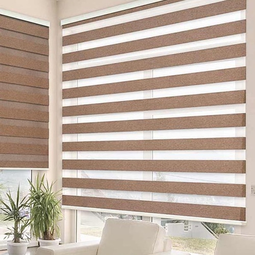 پرده زبرا قهوه ای